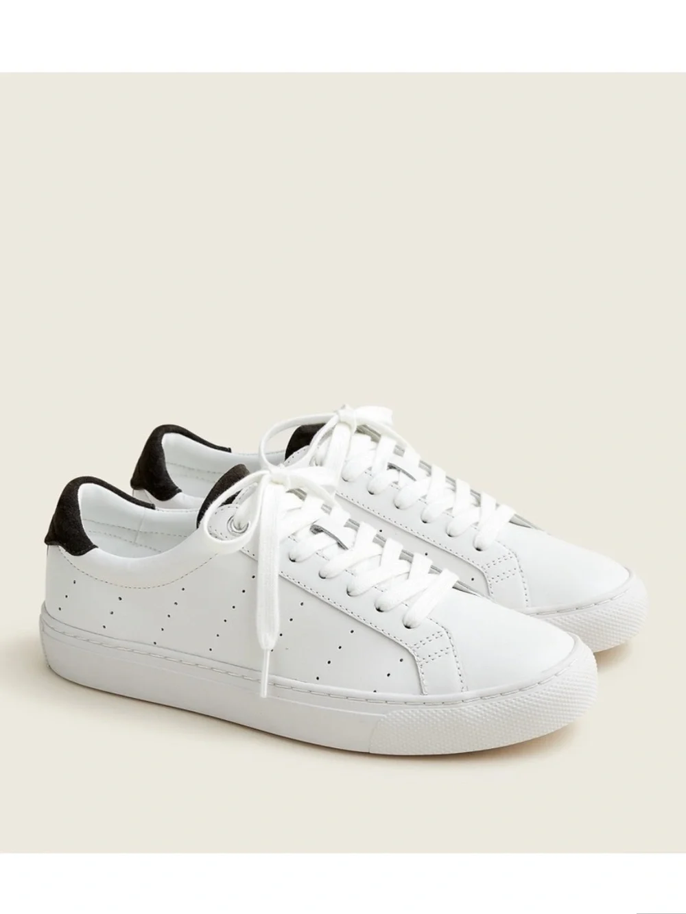 J. Crew Saturday Leather Sneakers with Suede Dark Slate Heel Tab